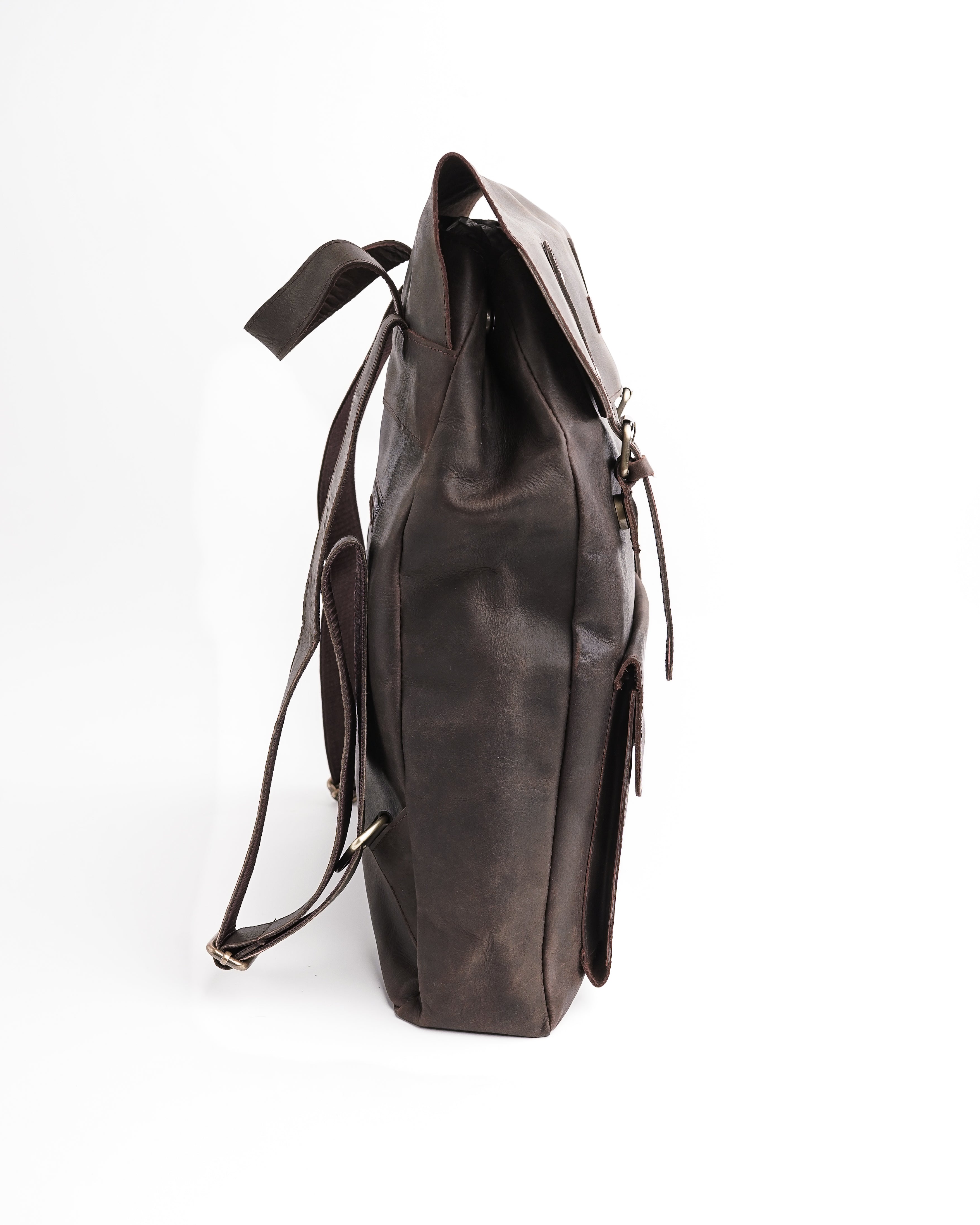 Nomad Vintage Leather Backpack - Dark Brown