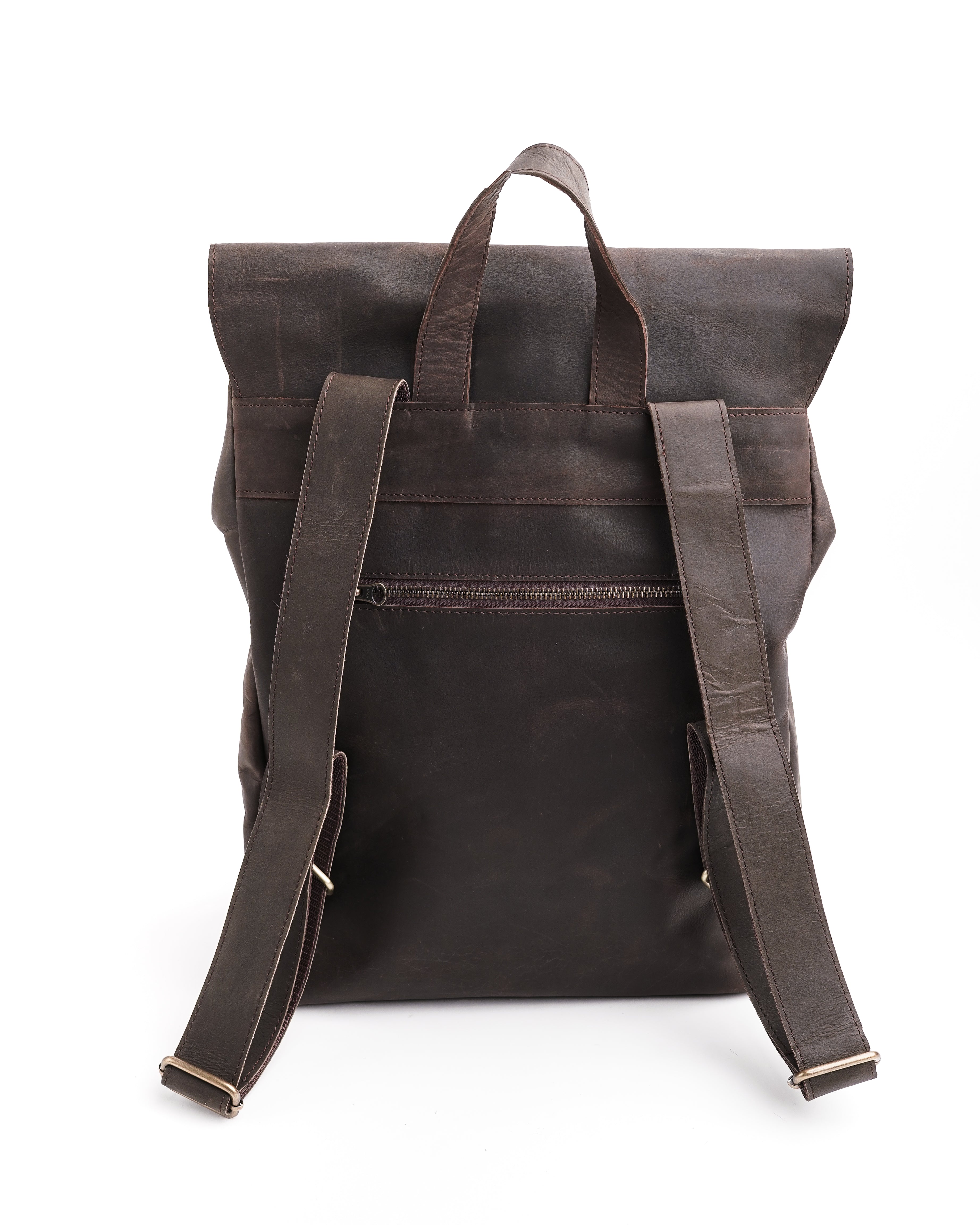 Nomad Vintage Leather Backpack - Dark Brown