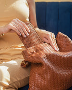 Load image into Gallery viewer, Handmade Woven Original Leather Bag-Tan Brown
