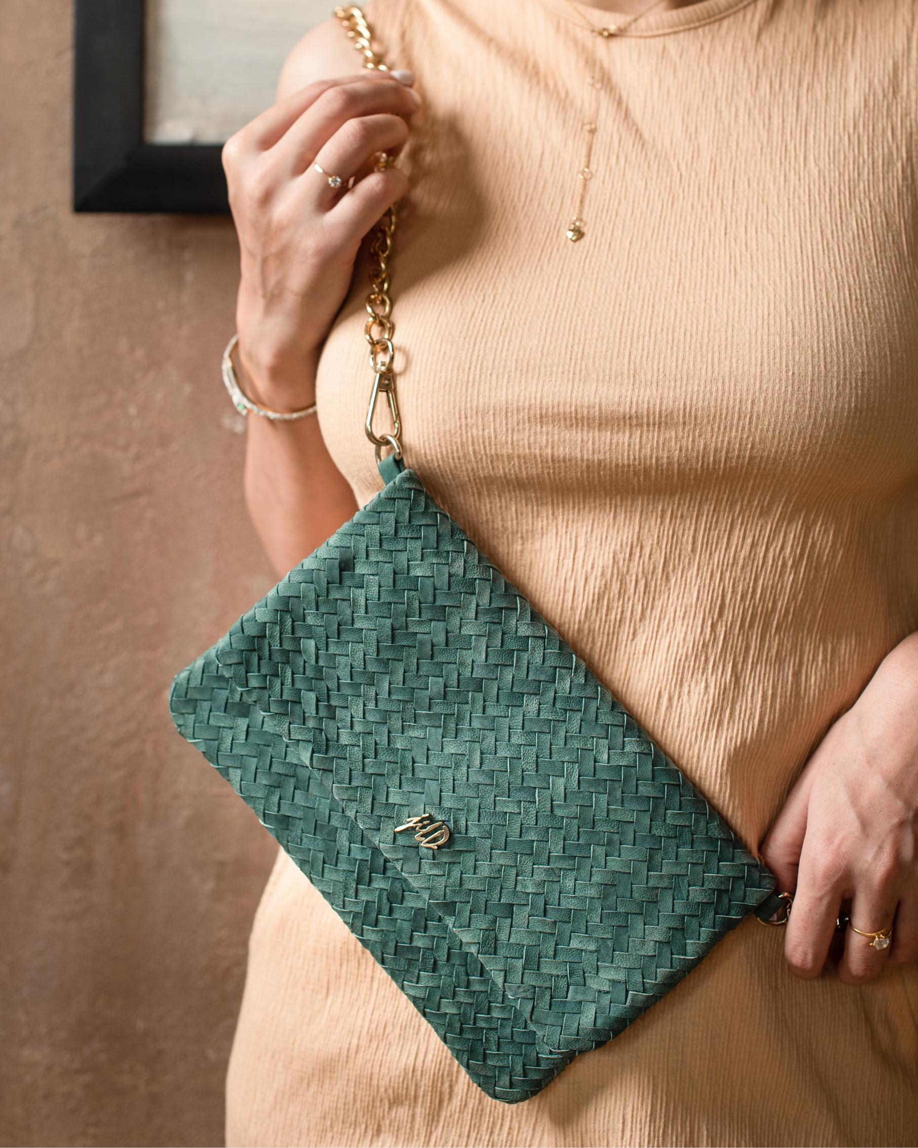 Foldover leather clutch outlet