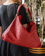 Load image into Gallery viewer, Handmade Woven Original Leather Bag-Red
