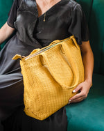 Load image into Gallery viewer, Handmade Woven  Original Leather Bag-Yellow
