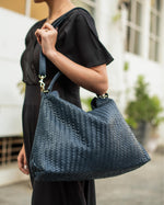 Load image into Gallery viewer, Handmade Woven Original Leather Bag-Blue
