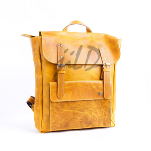 Nomad Vintage Leather Backpack - Camel Brown