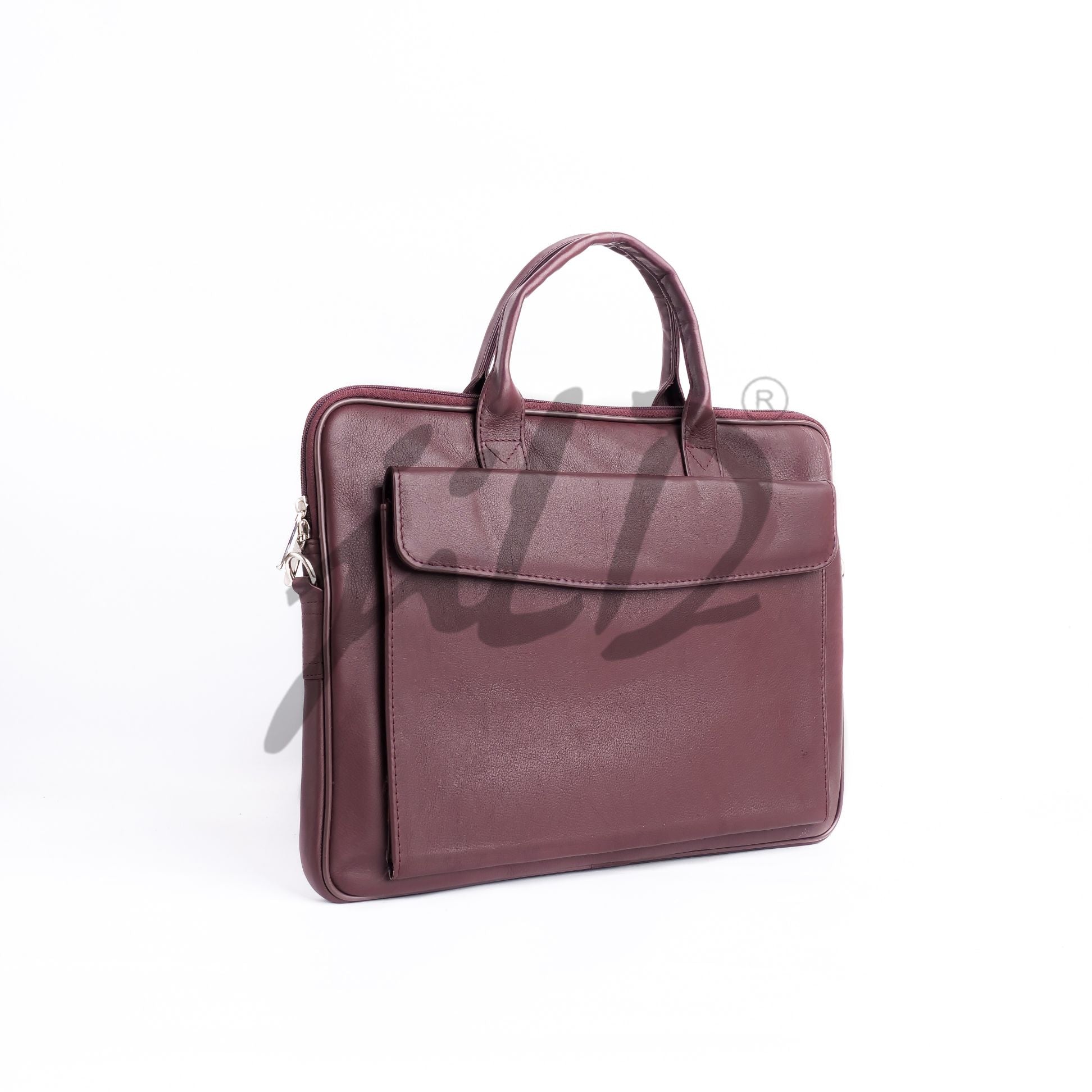 Parker Slim Leather Laptop Bag-Burgundy