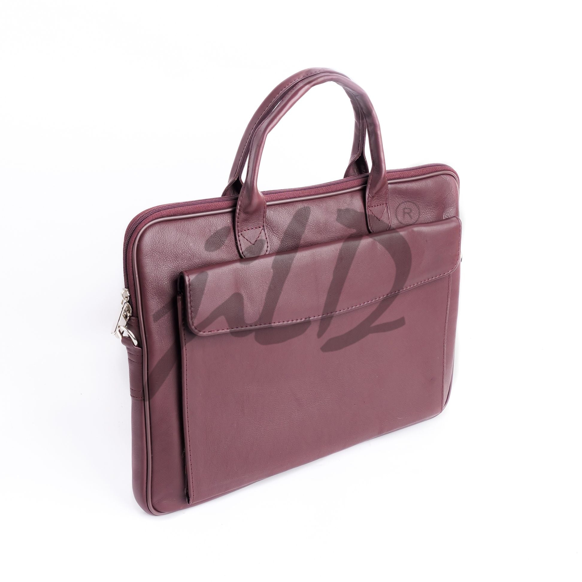 Parker Slim Leather Laptop Bag-Burgundy