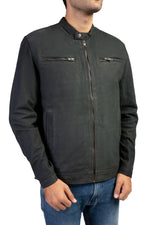 Load image into Gallery viewer, Mens Classic Suede Leather Jacket Zipper Pockets
