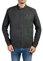 Load image into Gallery viewer, Mens Classic Suede Leather Jacket Zipper Pockets
