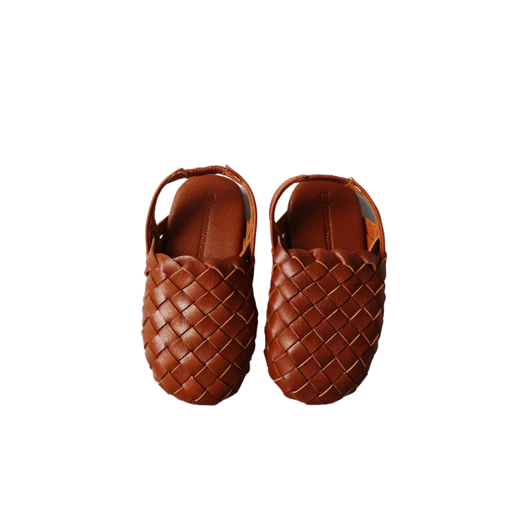 Handwoven Leather Mules For Kids