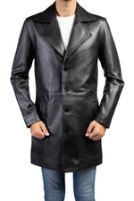 Load image into Gallery viewer, Jild Men&#39;s Classic Real Leather Trench Coat
