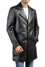 Load image into Gallery viewer, Jild Men&#39;s Classic Real Leather Trench Coat
