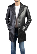 Load image into Gallery viewer, Jild Men&#39;s Classic Real Leather Trench Coat
