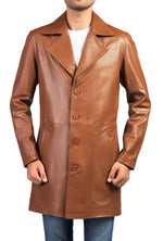 Load image into Gallery viewer, Jild Men&#39;s Classic Real Leather Trench Coat
