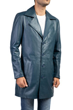 Load image into Gallery viewer, Jild Men&#39;s Classic Real Leather Trench Coat
