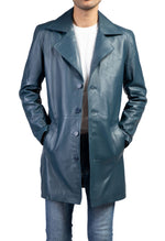 Load image into Gallery viewer, Jild Men&#39;s Classic Real Leather Trench Coat
