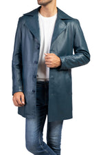 Load image into Gallery viewer, Jild Men&#39;s Classic Real Leather Trench Coat
