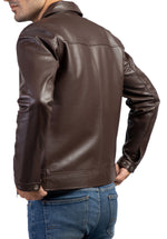 Load image into Gallery viewer, Men&#39;s Harrington Collar Shirt Premium Leather Jacket
