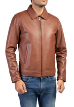 Load image into Gallery viewer, Men&#39;s Harrington Collar Shirt Premium Leather Jacket
