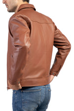 Load image into Gallery viewer, Men&#39;s Harrington Collar Shirt Premium Leather Jacket
