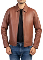 Load image into Gallery viewer, Men&#39;s Harrington Collar Shirt Premium Leather Jacket
