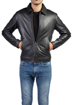 Load image into Gallery viewer, Men&#39;s Harrington Collar Shirt Premium Leather Jacket
