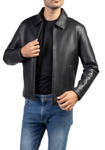 Load image into Gallery viewer, Men&#39;s Harrington Collar Shirt Premium Leather Jacket
