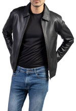 Load image into Gallery viewer, Men&#39;s Harrington Collar Shirt Premium Leather Jacket
