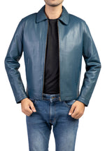 Load image into Gallery viewer, Men&#39;s Harrington Collar Shirt Premium Leather Jacket
