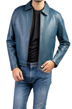 Load image into Gallery viewer, Men&#39;s Harrington Collar Shirt Premium Leather Jacket
