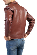 Load image into Gallery viewer, Men&#39;s Harrington Collar Shirt Premium Leather Jacket
