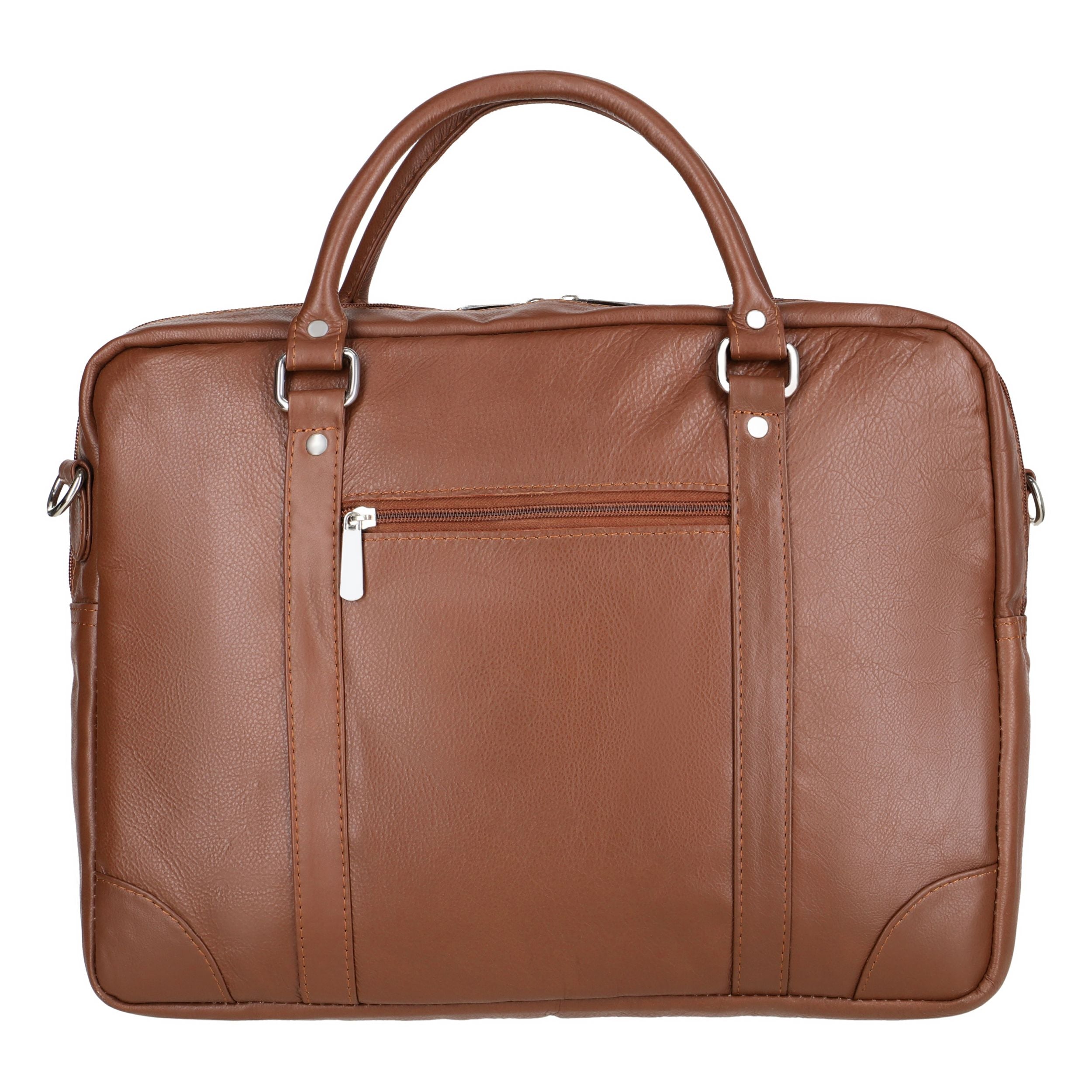 The Maverick Soft Grain Natural Milled Leather Laptop Bag