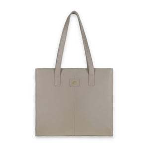 Everyday Women's Leather  Zipper Tote Bag- Grey