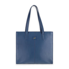 Everyday Women's Leather  Zipper Tote Bag-Midnight Blue