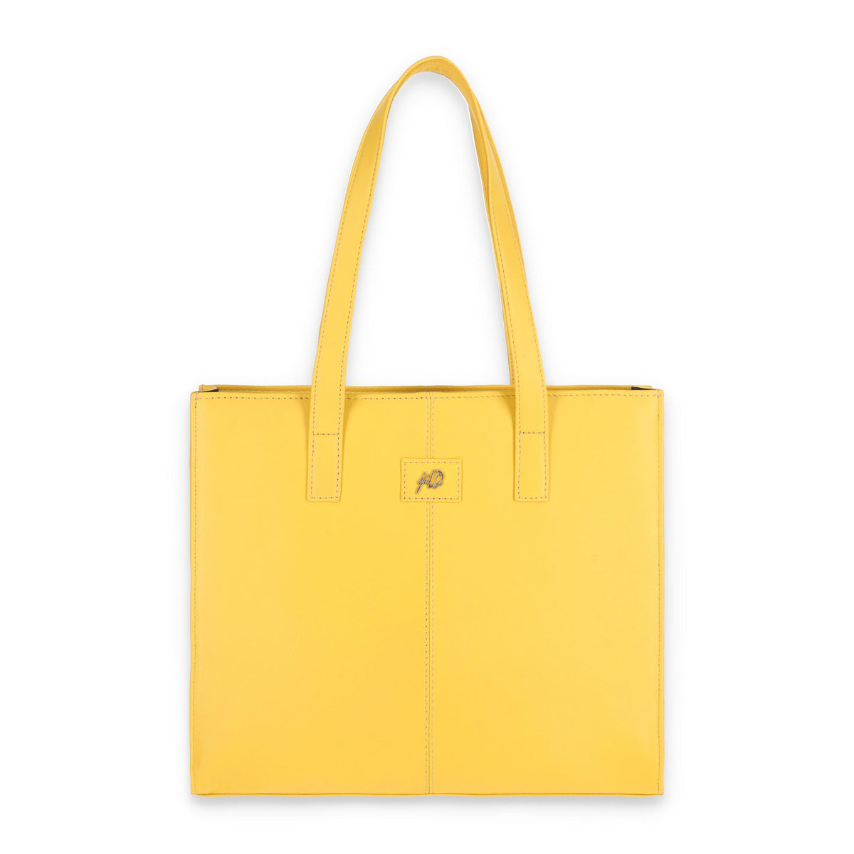 Everyday Women's Leather  Zipper Tote Bag-Mustard Yellow