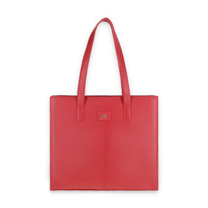 Everyday Women's Leather  Zipper Tote Bag-Candy Red