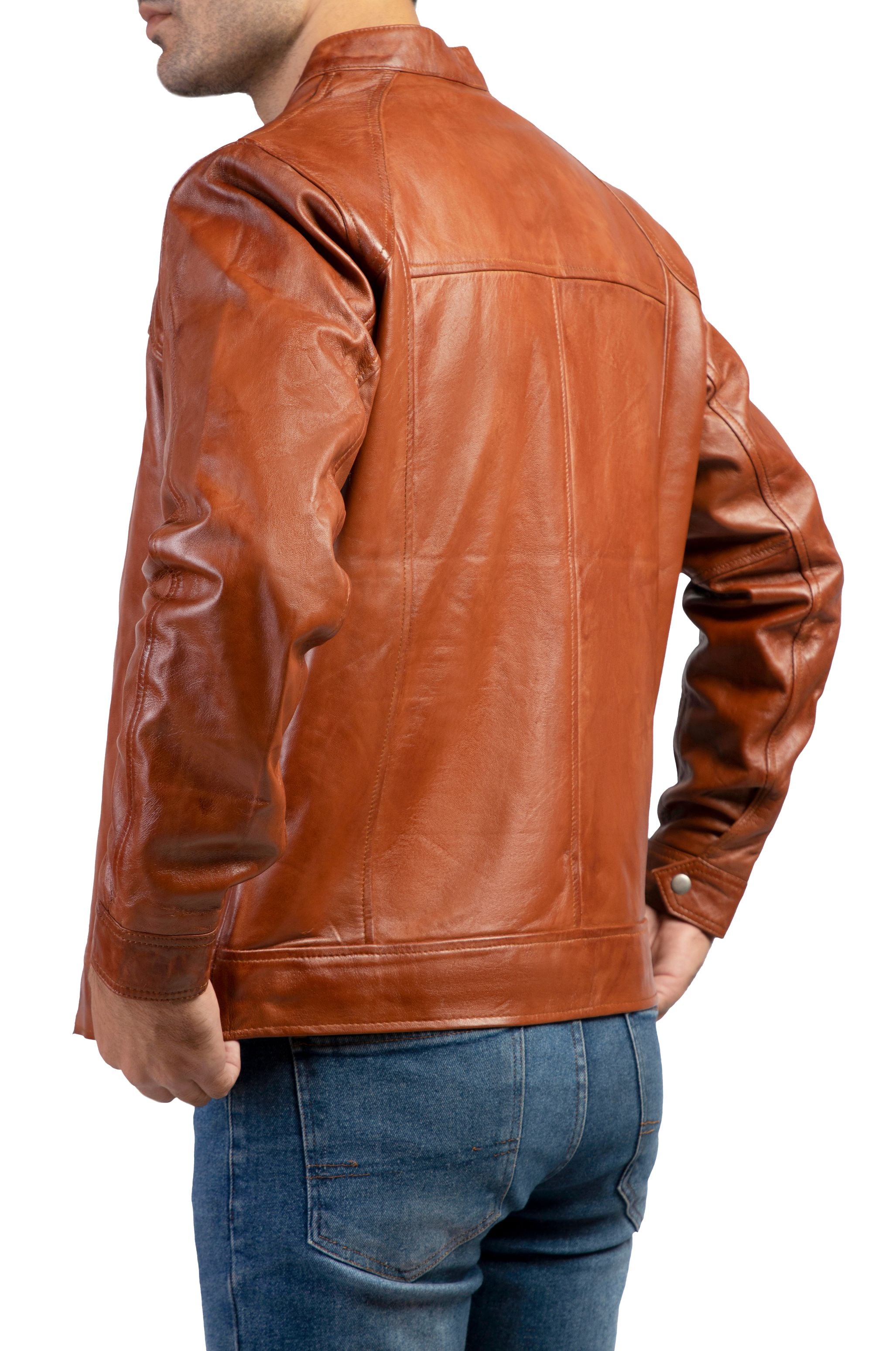 Mens Vintage Handwaxed Leather Jacket