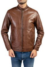 Load image into Gallery viewer, MENS VINTAGE BROWN HANDWAXED LEATHER JACKET
