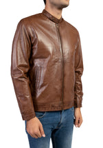 Load image into Gallery viewer, MENS VINTAGE BROWN HANDWAXED LEATHER JACKET
