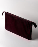 Load image into Gallery viewer, Coffer Mini Handwoven Leather Zipper Clutch-Burgundy
