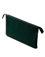 Load image into Gallery viewer, Coffer Mini Handwoven Leather Zipper Clutch-Green
