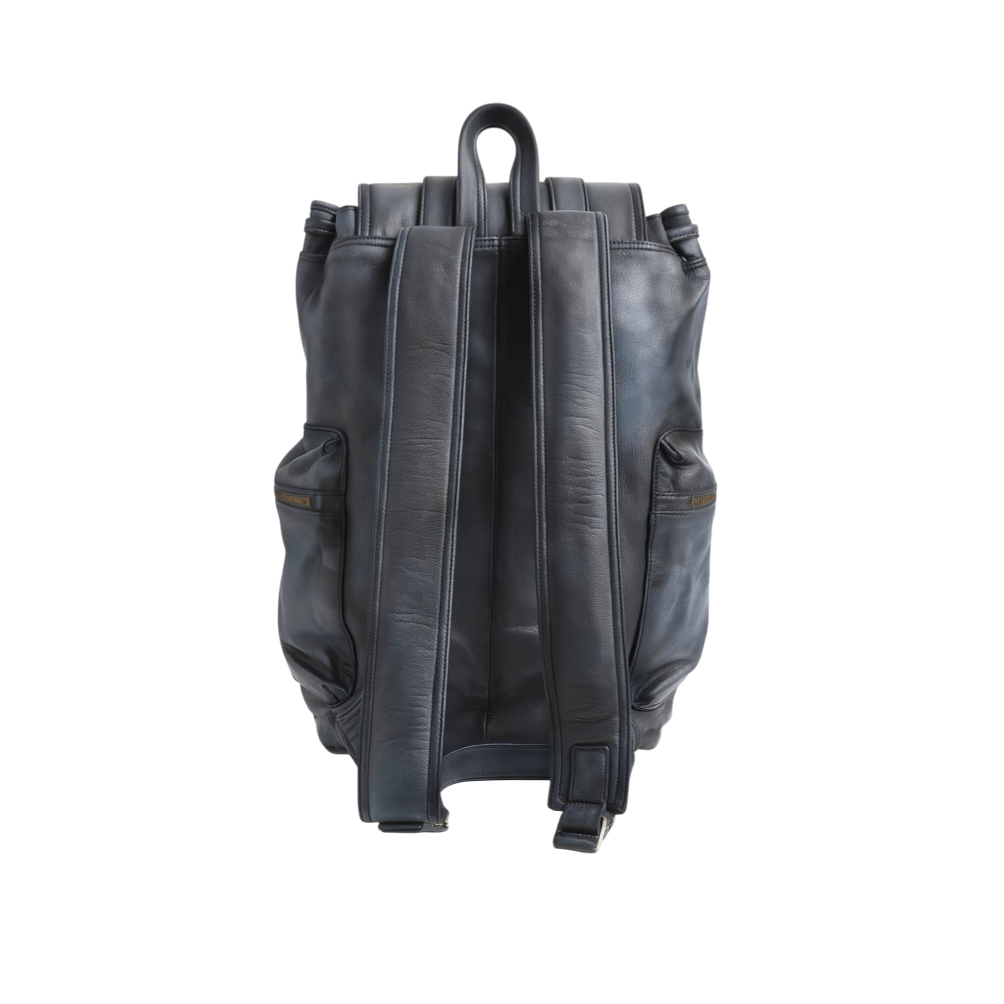 Leather Backpack Travel Laptop Office Bag - Vintage Blue