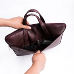 Load image into Gallery viewer, The Founder Ultra Slim Leather Laptop Bag-Burgundy
