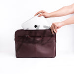 Load image into Gallery viewer, The Founder Ultra Slim Leather Laptop Bag-Burgundy
