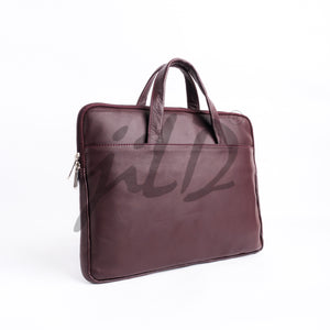 The Founder Ultra Slim Leather Laptop Bag-Burgundy