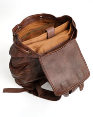Leather Backpack Travel Laptop Office Bag - Tan