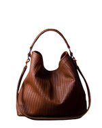 Load image into Gallery viewer, Handmade Woven Original Leather Bag-Tan Brown
