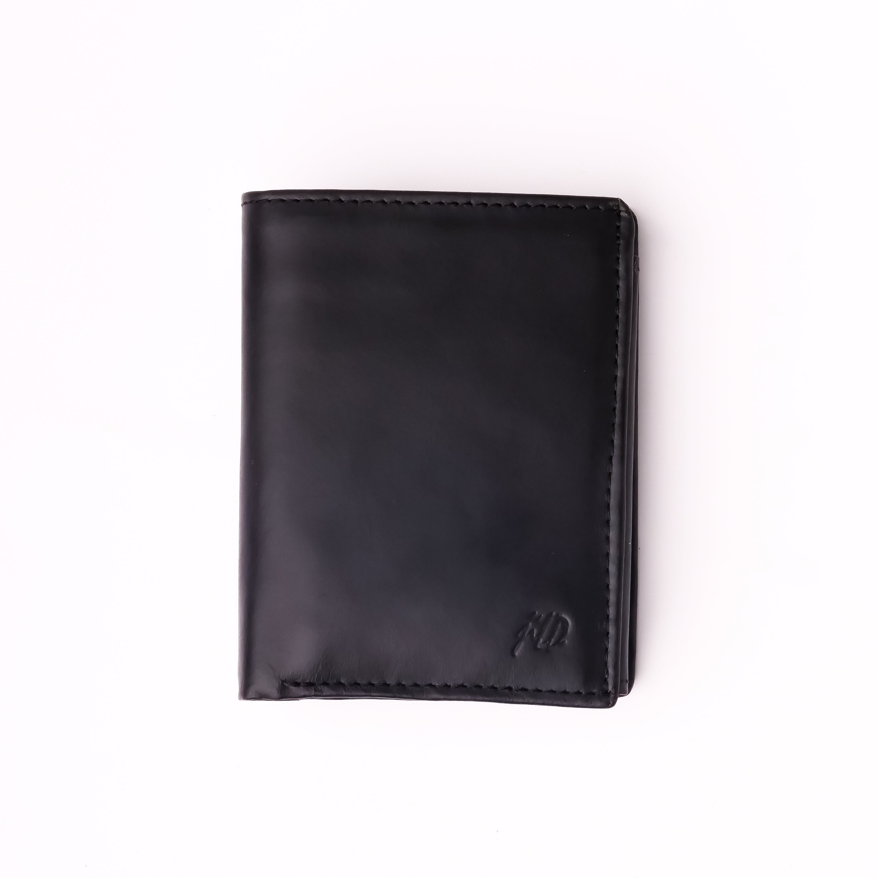 Compact Leather Wallet-Black