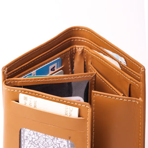Compact Leather Wallet-Camel