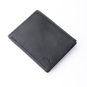 Thin Slim Butter Soft Leather Bi-Fold Wallet-Black
