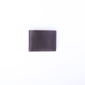 Thin Slim Butter Soft Leather Bi-Fold Wallet-Burgundy